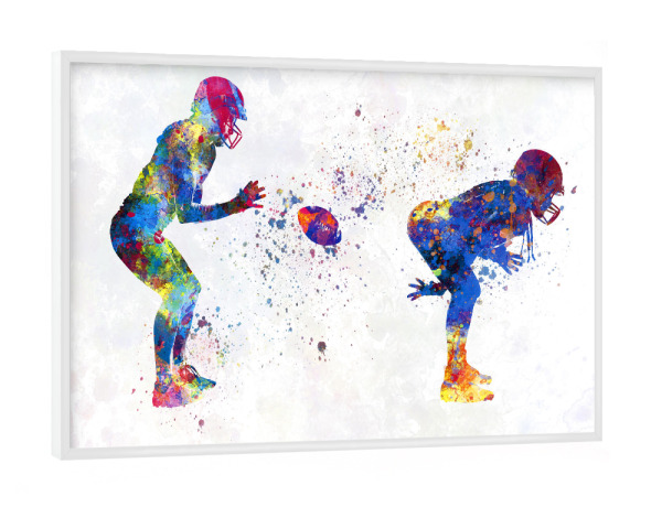 Poster mit weißem Rahmen "American football players-b" artboxONE - Sport,Sport / Fußball