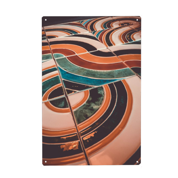 Holzbild "Colourful Tiles" artboxONE - Reise,Abstrakt - Cafe,Fliesen,Marokko,Arabisch,Abstract,Abstrakt,Bunt,Colorful,Boden