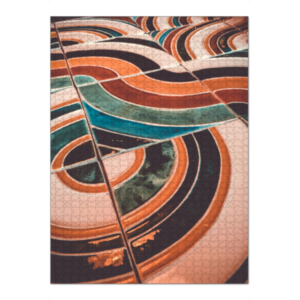 Puzzle Ravensburger "Colourful Tiles" artboxONE - Reise,Abstrakt - Cafe,Fliesen,Marokko,Arabisch,Abstract,Abstrakt,Bunt,Colorful,Boden - Bild cafe