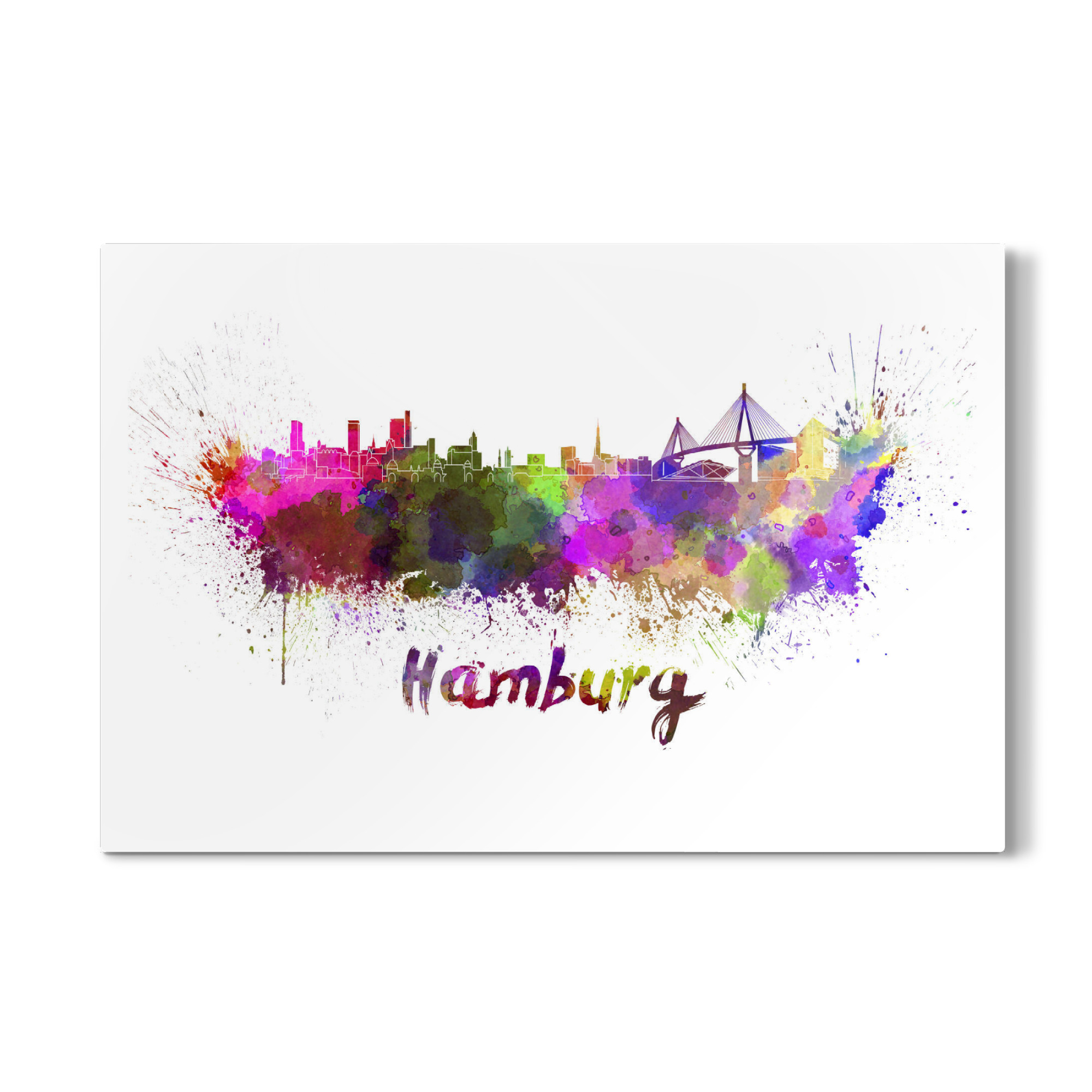 Galerie-Print "HAMBURG skyline in watercolor-b" 30x20 cm artboxONE
