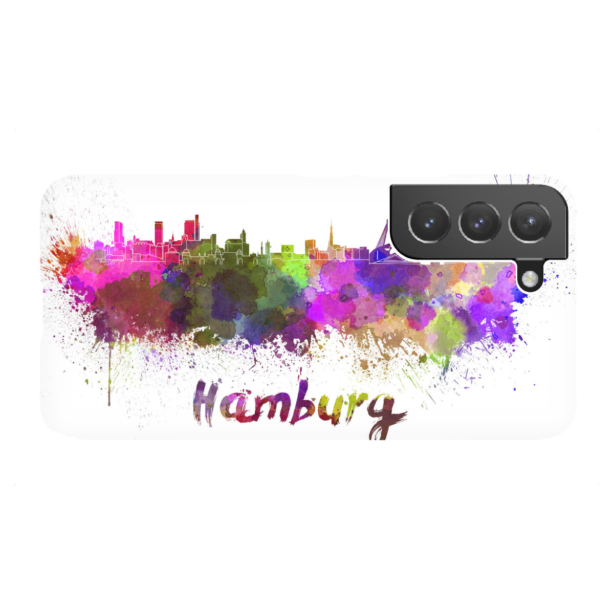 "HAMBURG skyline in watercolor-b"für Samsung Galaxy - Premium-Case Handyhülle artboxONE