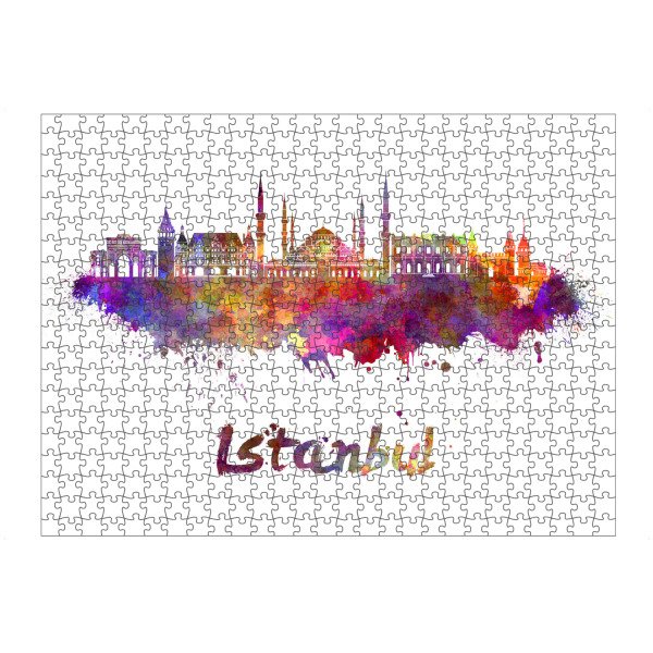 Puzzle Ravensburger "ISTANBUL-2 skyline in watercolor" artboxONE - Städte,Abstrakt,Architektur