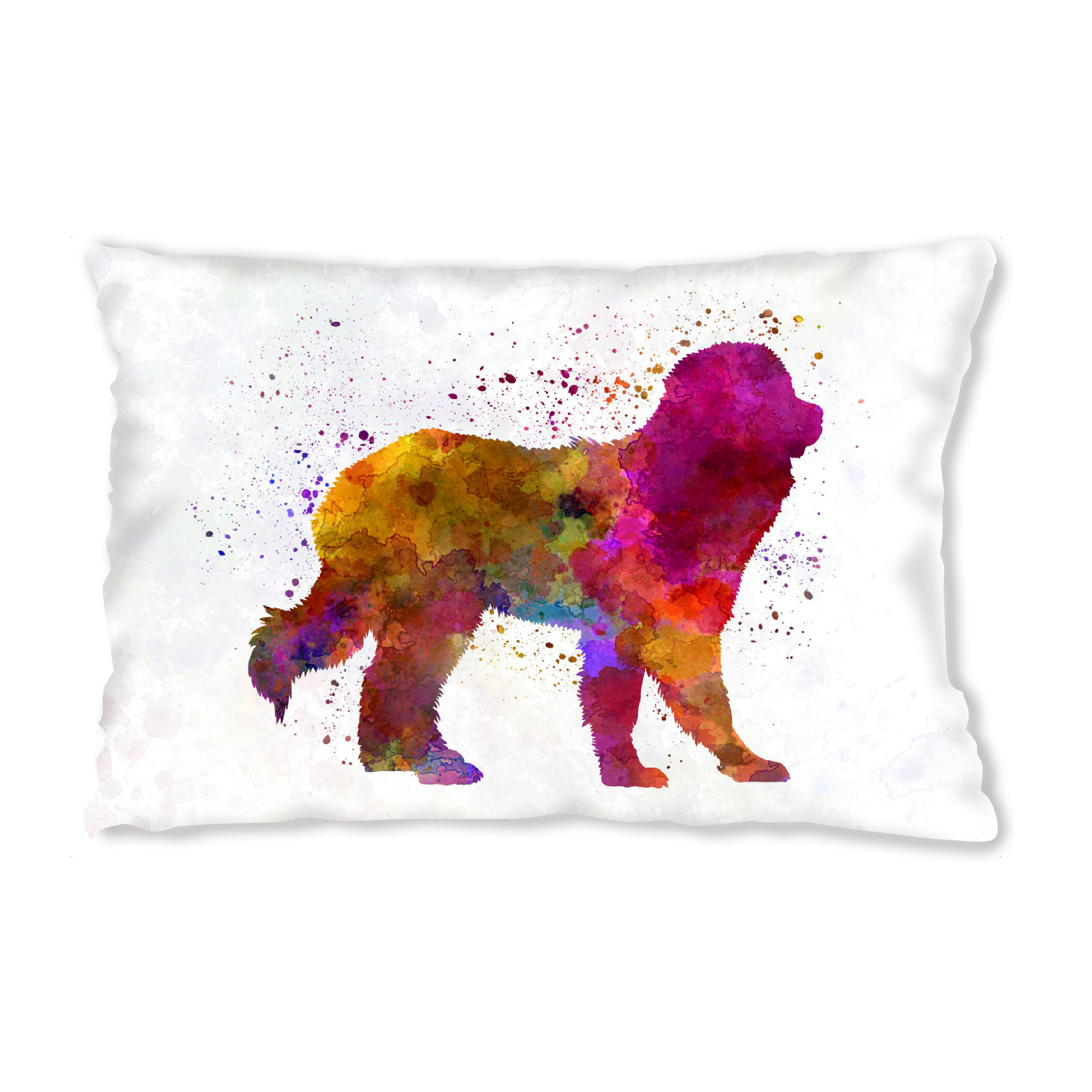 Design-Kissen "Pyrenean Mountain Dog" artboxONE - Tiere,Abstrakt - Dog,Dogs,Pet,Animal,Mammal,Watercolor,Abstract,Tier,Bunt,Colorful