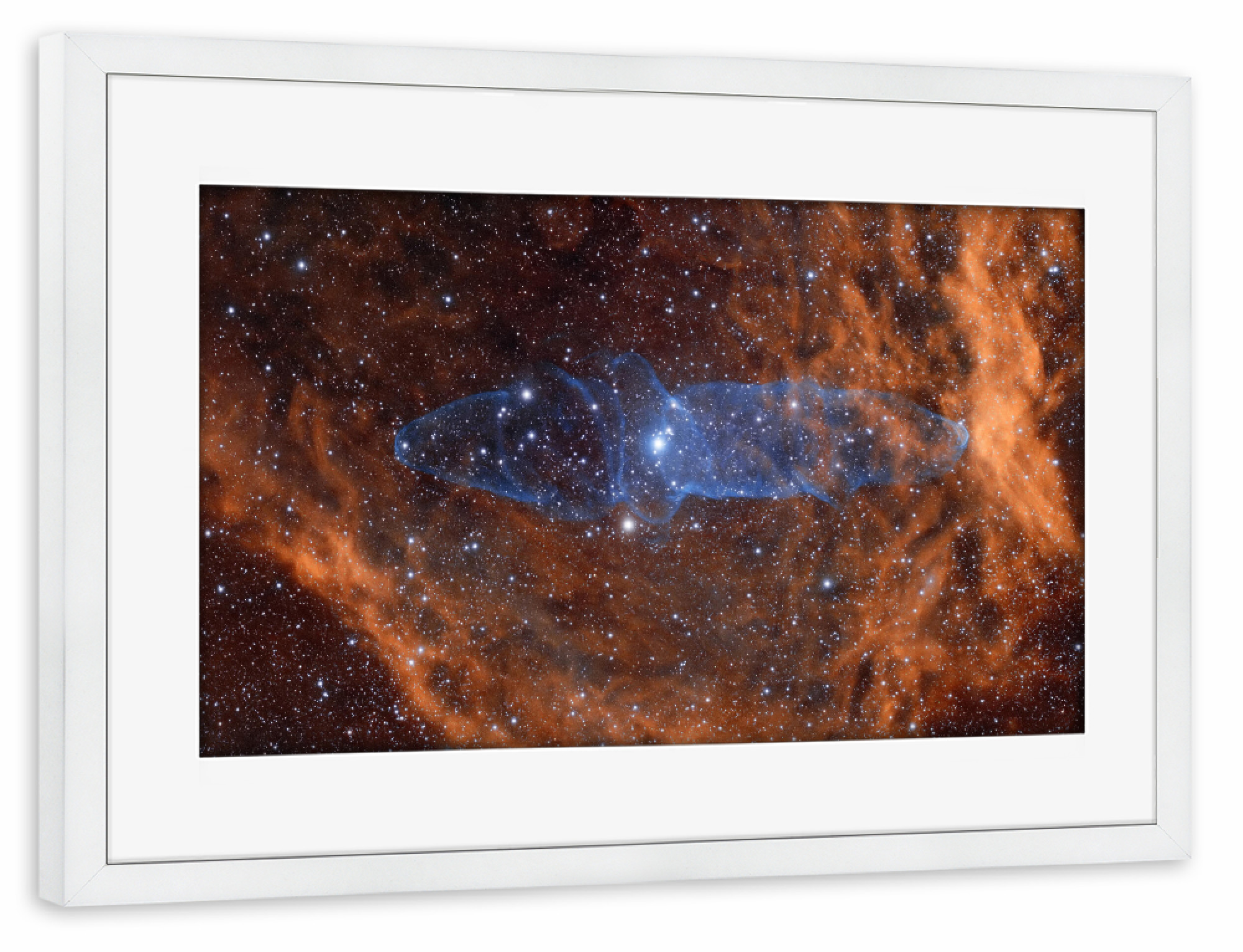 Poster mit Rahmen weiß "Tintenfischnebel" artboxONE - Galaxy - Universum,Weltall,Weltraum,Deepsky,Sterne,Nebel,Stars,Universe,Space,Kosmos