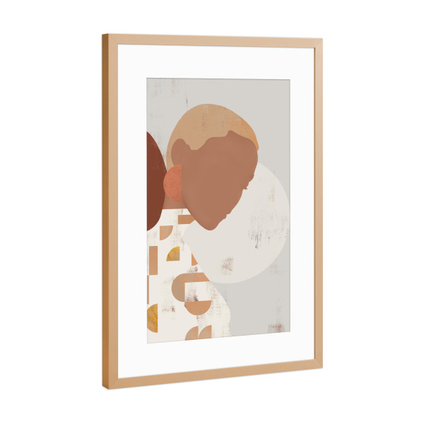 Poster mit Rahmen Kupfer "Woman Geo Right" artboxONE - Abstrakt,Menschen