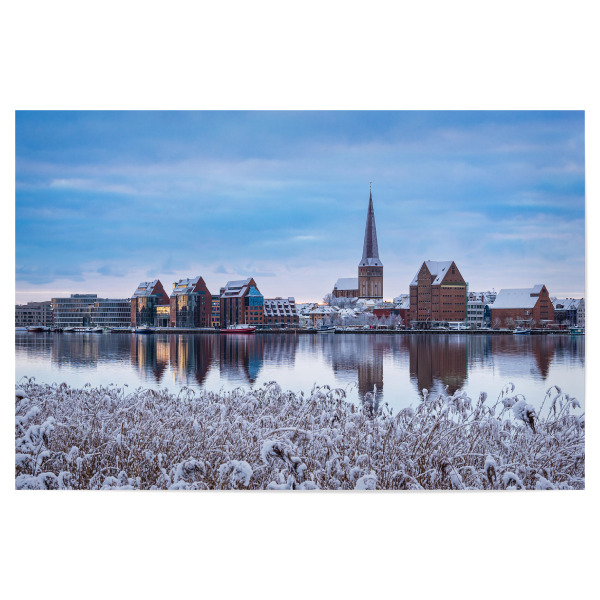 Poster "Schilf, Warnow und Kirche" artboxONE - Natur,Reise,Architektur,Städte / Weitere