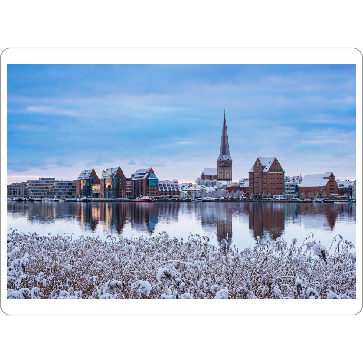 Tischset "Schilf, Warnow und Kirche" artboxONE - Natur,Reise,Architektur,Städte / Weitere