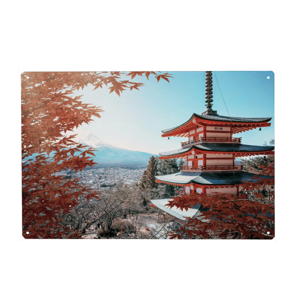 Holzbild "Japanese Landscape" artboxONE - Städte,Reise,Architektur,Reise / Asien,Reise / Länder