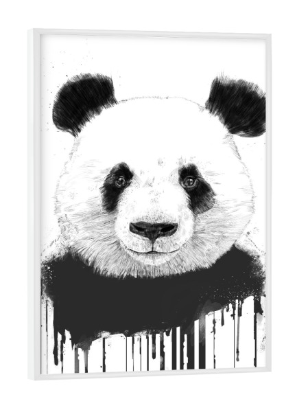 Poster mit weißem Rahmen "Graffiti panda" artboxONE - Tiere