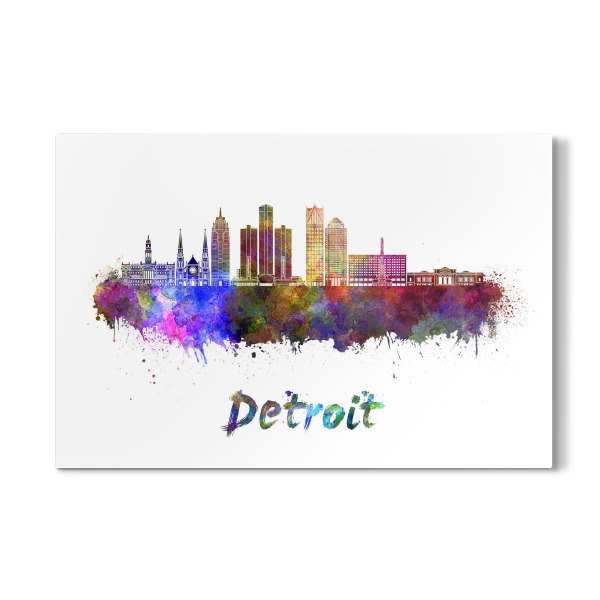 Galerie-Print "DETROIT skyline in watercolor-b" 30x20 cm artboxONE
