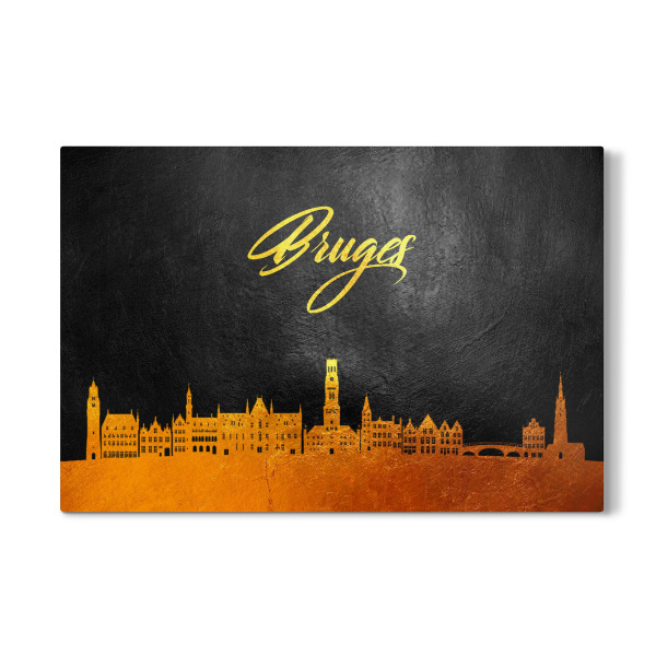 Galerie-Print "Bruges Belgium Gold Skyline" 30x20 cm artboxONE