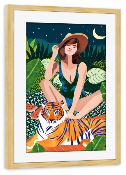 Poster mit Rahmen kiefer "Living In The Jungle" artboxONE - Tiere,Menschen