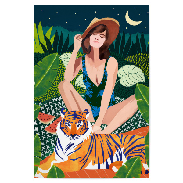 Poster 30x20 cm "Living In The Jungle" artboxONE - Tiere,Menschen
