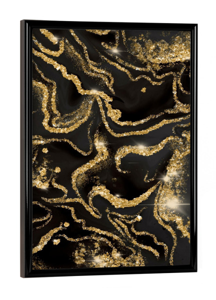 Poster mit schwarzem Rahmen "Black and Gold Texture" artboxONE - Abstrakt,Fashion,Marmor,Festivals,Galaxy