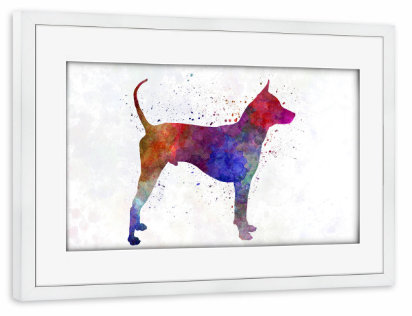 Poster mit Rahmen weiß "Thai Ridgeback Dog in watercolor" artboxONE - Tiere,Abstrakt