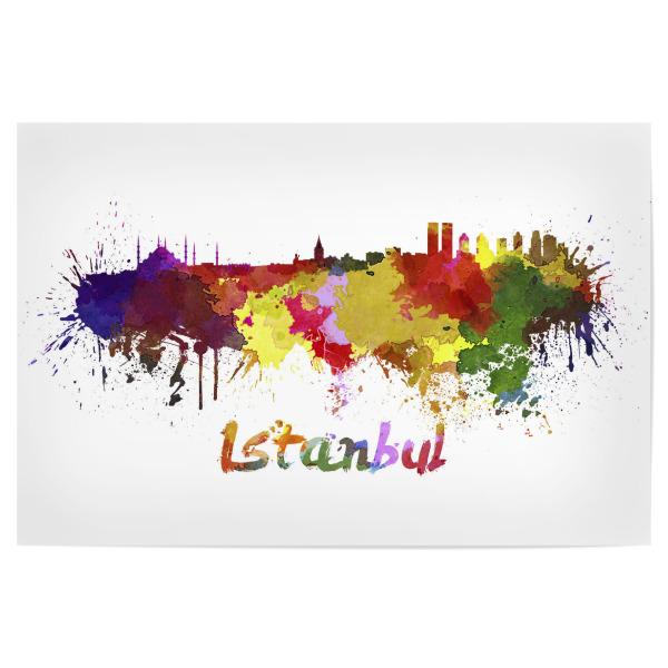 Poster 30x20 cm "ISTANBUL skyline in watercolor" artboxONE - Städte,Abstrakt,Architektur