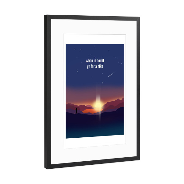 Poster mit Rahmen Schwarz (Metallic) "Go for a hike" artboxONE - Fiktion