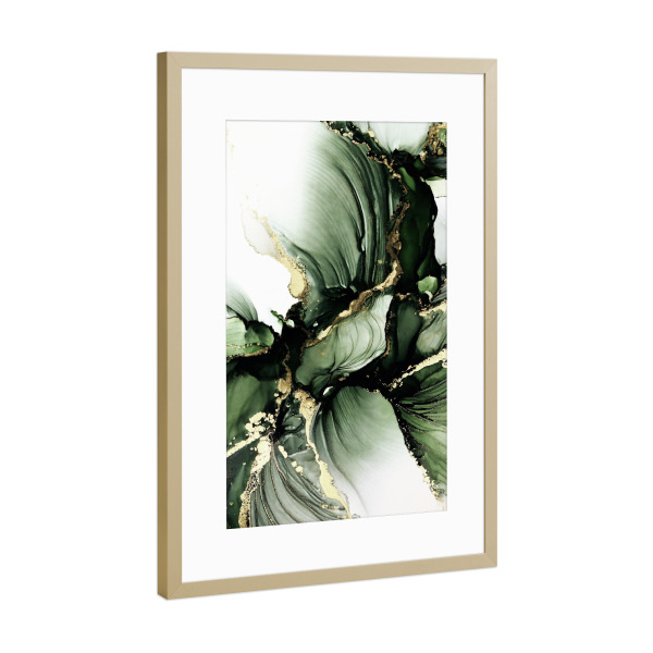 Poster mit Rahmen Gold "Wild life" artboxONE - Abstrakt