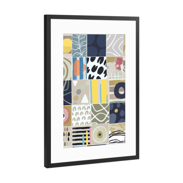 Poster mit Rahmen Schwarz (Metallic) "Afrika Art Design" artboxONE - Abstrakt,Geometrie,Reise / Afrika