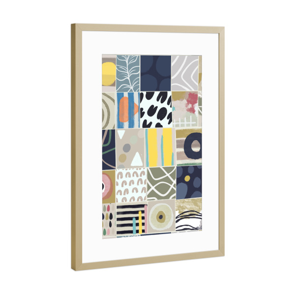 Poster mit Rahmen Gold "Afrika Art Design" artboxONE - Abstrakt,Geometrie,Reise / Afrika