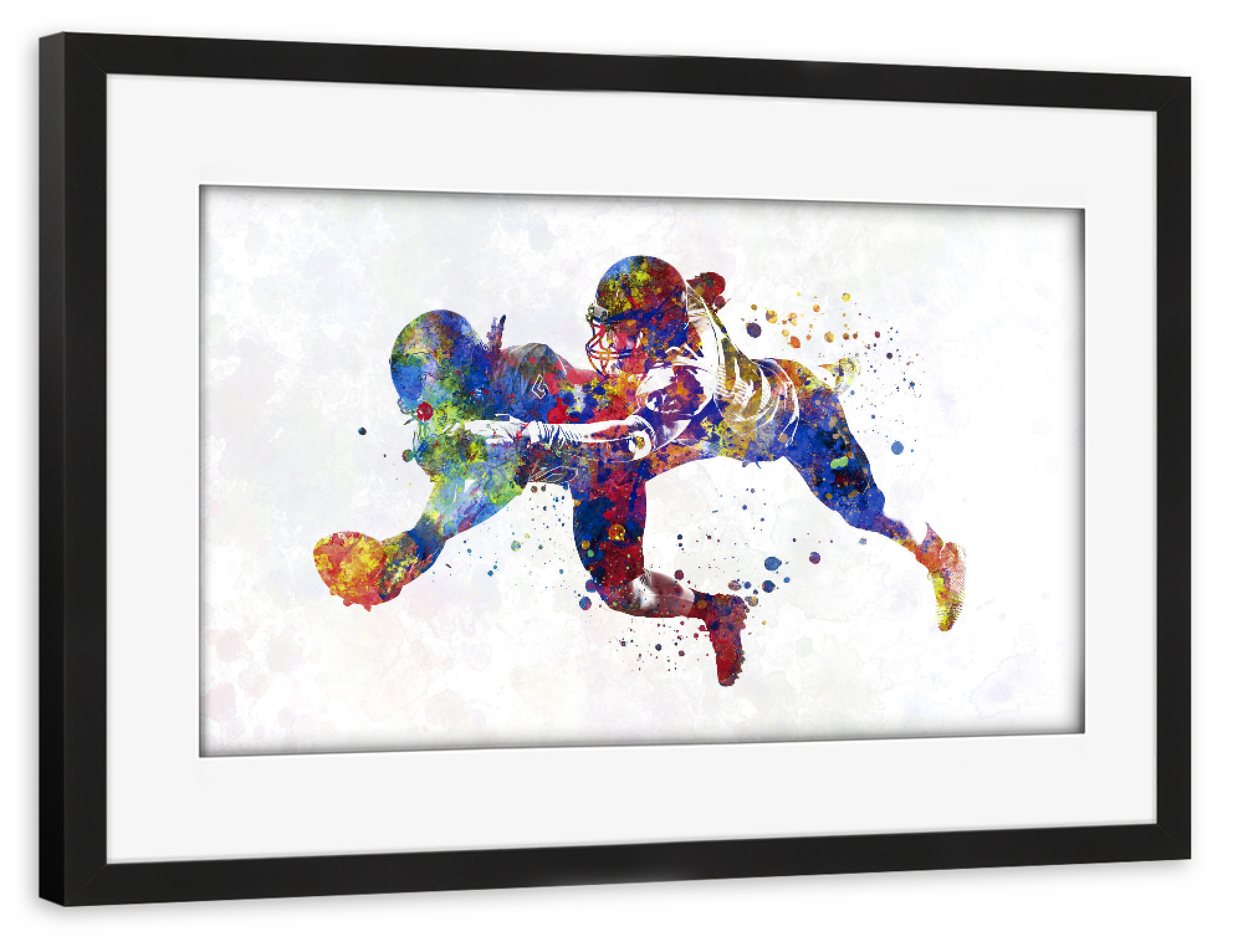 Poster mit Rahmen schwarz "Multicolor american football-a" artboxONE - Abstrakt,Sport,Sport / Fußball