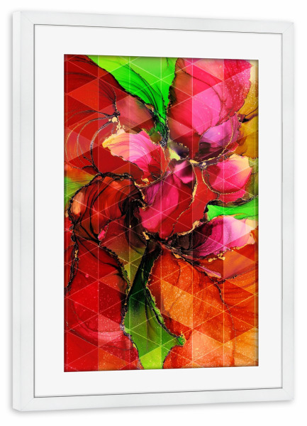 Poster mit Rahmen weiß "My memories" artboxONE - Floral,Abstrakt,Geometrie
