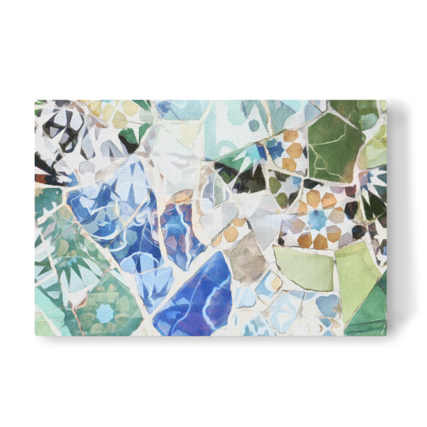 Leinwandbild "Blue and Green Mosaic" artboxONE - Abstrakt,Architektur,Städte / Barcelona