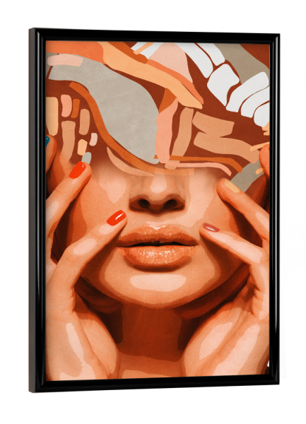 Poster mit schwarzem Rahmen "Geometric Woman Portrait" artboxONE - Abstrakt,Menschen,Geometrie