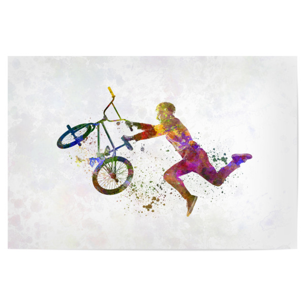 Poster "Bmx cyclist in watercolor" artboxONE - Abstrakt,Sport