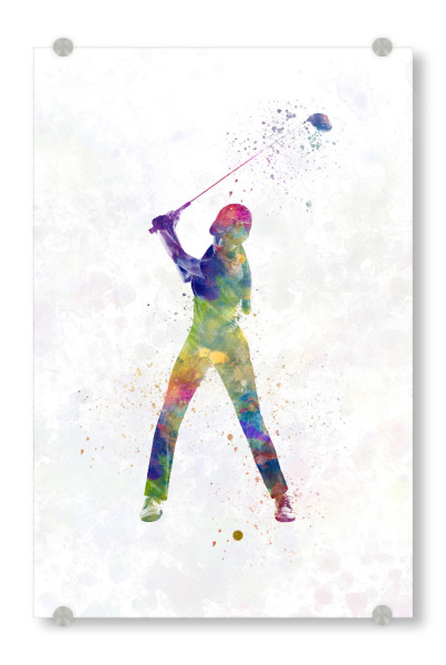 Acrylglasbild "Female golf player-e" artboxONE - Abstrakt,Sport