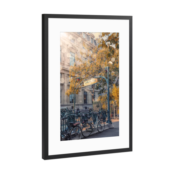 Poster mit Rahmen Schwarz (Metallic) "Sunbeam In Paris" artboxONE - Städte,Reise,Architektur,Städte / Paris,Reise / Länder