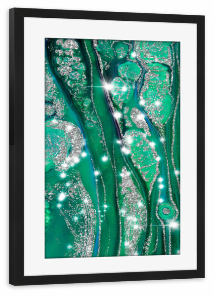 Poster mit Rahmen schwarz "Green Marble Pattern" artboxONE - Abstrakt,Fashion,Marmor,Festivals