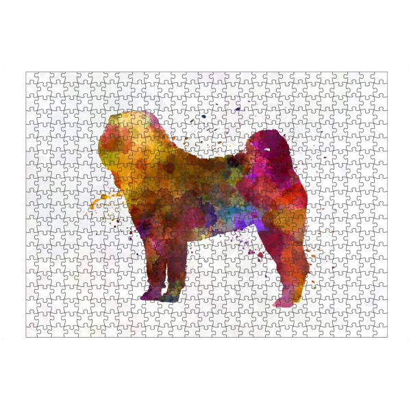 Puzzle Ravensburger "Shar Pei in watercolor" artboxONE - Tiere,Abstrakt - Dog,Pet,Animal,Mammal,Watercolor,Abstract,Hund,Bunt,Colorful - Bild dog
