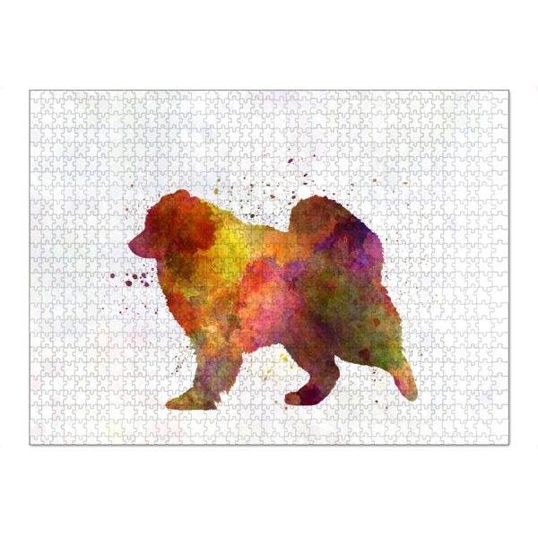 Puzzle Ravensburger "SAINT MIGUEL CATTLE DOG" artboxONE - Tiere,Abstrakt - Dog,Pet,Animal,Mammal,Watercolor,Abstract,Hund,Tier,Bunt,Colorful