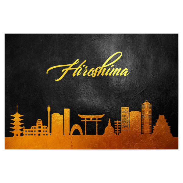 Poster 30x20 cm "Hiroshima Japan Gold Skyline" artboxONE - Städte - Hiroshima,Gold,Japan,Skyline,City,Stadt
