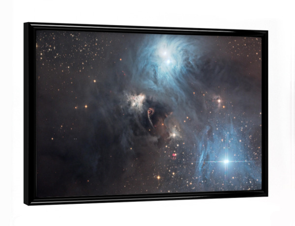 Poster mit schwarzem Rahmen "Veränderlicher Nebel" artboxONE - Galaxy - Universum,Astro,Astronomie,Sterne,Nebel,Sternbild,Weltall,Weltraum,Deepsky