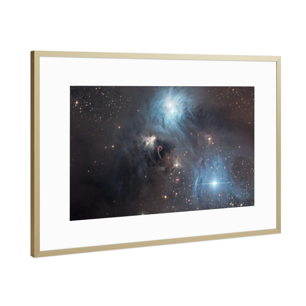 Poster mit Rahmen Gold "Veränderlicher Nebel" artboxONE - Galaxy - Universum,Astro,Astronomie,Sterne,Nebel,Sternbild,Weltall,Weltraum,Deepsky