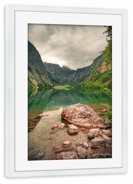 Poster mit Rahmen weiß "Ort der Ruhe - Obersee" artboxONE - Natur,Reise