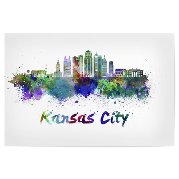 Poster 30x20 cm "KANSAS CITY skyline in-b" artboxONE - Städte,Abstrakt,Architektur