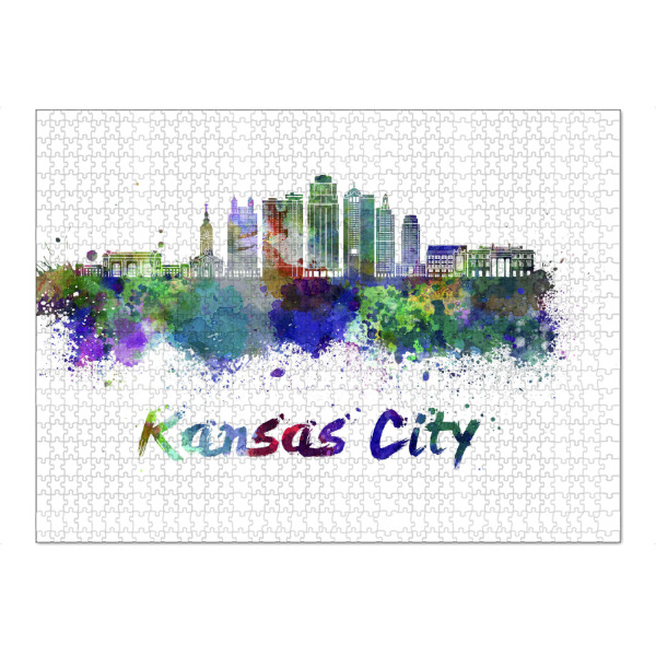 Puzzle Ravensburger "KANSAS CITY skyline in-b" artboxONE - Städte,Abstrakt,Architektur