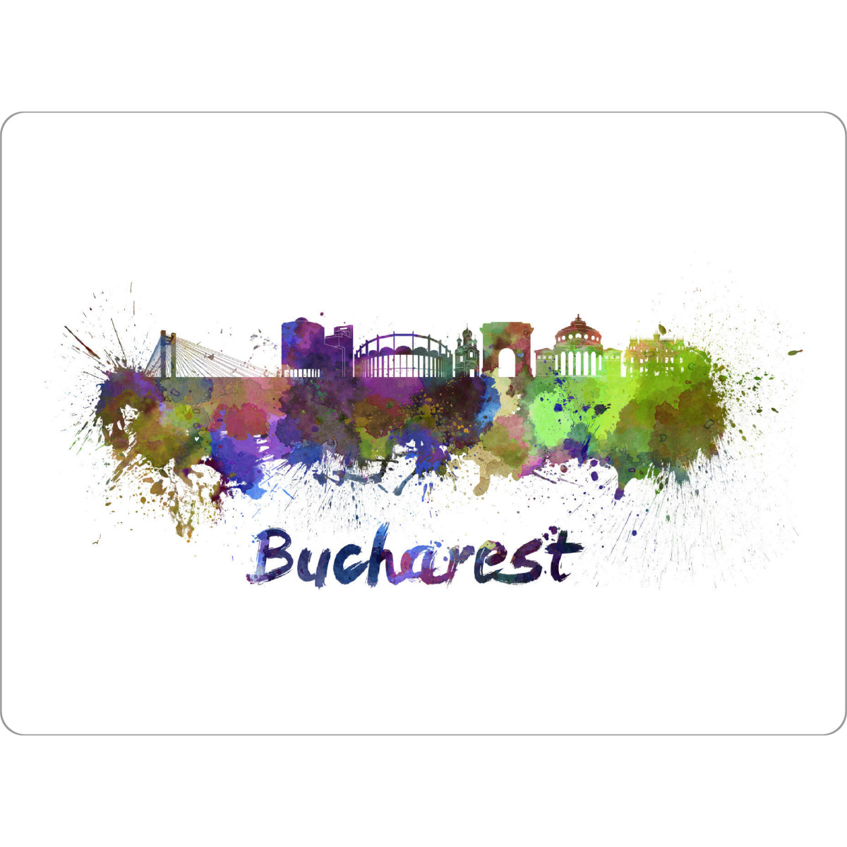 Tischset "BUCHAREST skyline in watercolor-b" artboxONE - Städte,Reise,Abstrakt,Architektur