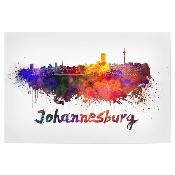 Poster 30x20 cm "JOHANNESBURG skyline in watercolor" artboxONE - Städte,Abstrakt,Architektur