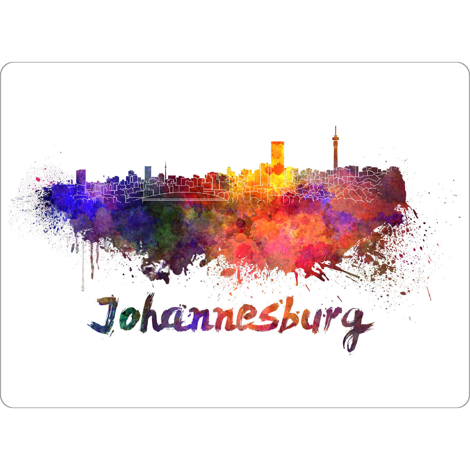 Tischset "JOHANNESBURG skyline in watercolor" artboxONE - Städte,Abstrakt,Architektur