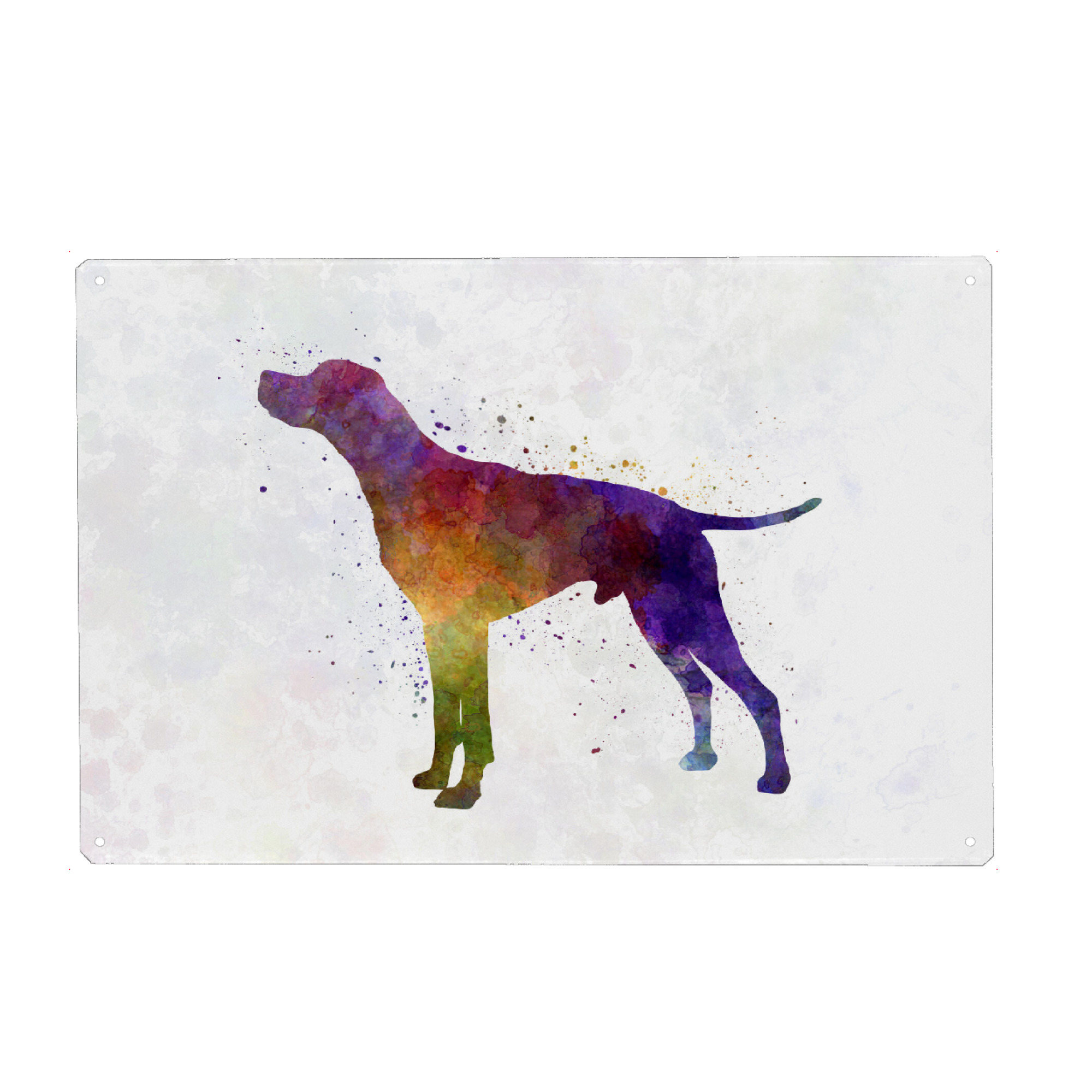 Metall Poster "English Pointer in watercolor" artboxONE - Tiere,Abstrakt