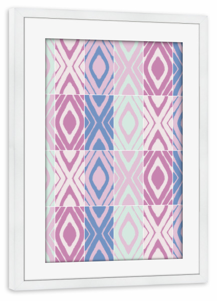 Poster mit Rahmen weiß "Mixed Airy Pattern Tiles" artboxONE - Abstrakt,Geometrie