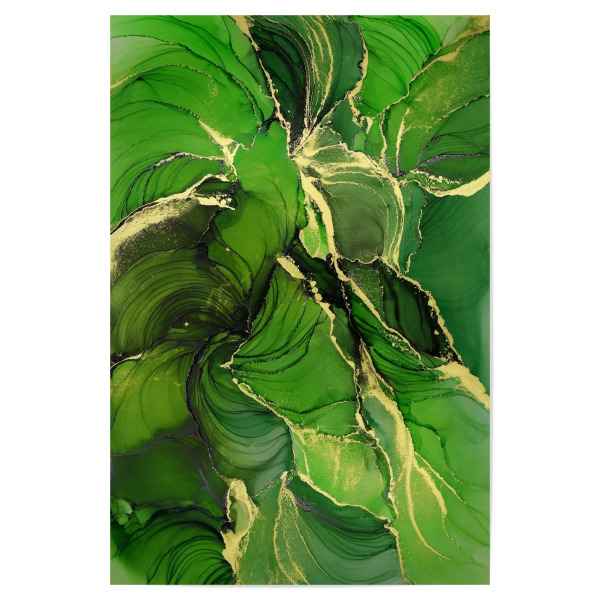 Poster "Off to the jungle" artboxONE - Floral,Abstrakt - Alcoholink,Alcoholinkart,Art,Abstract,Gold,Abstrakt,Bunt,Colorful