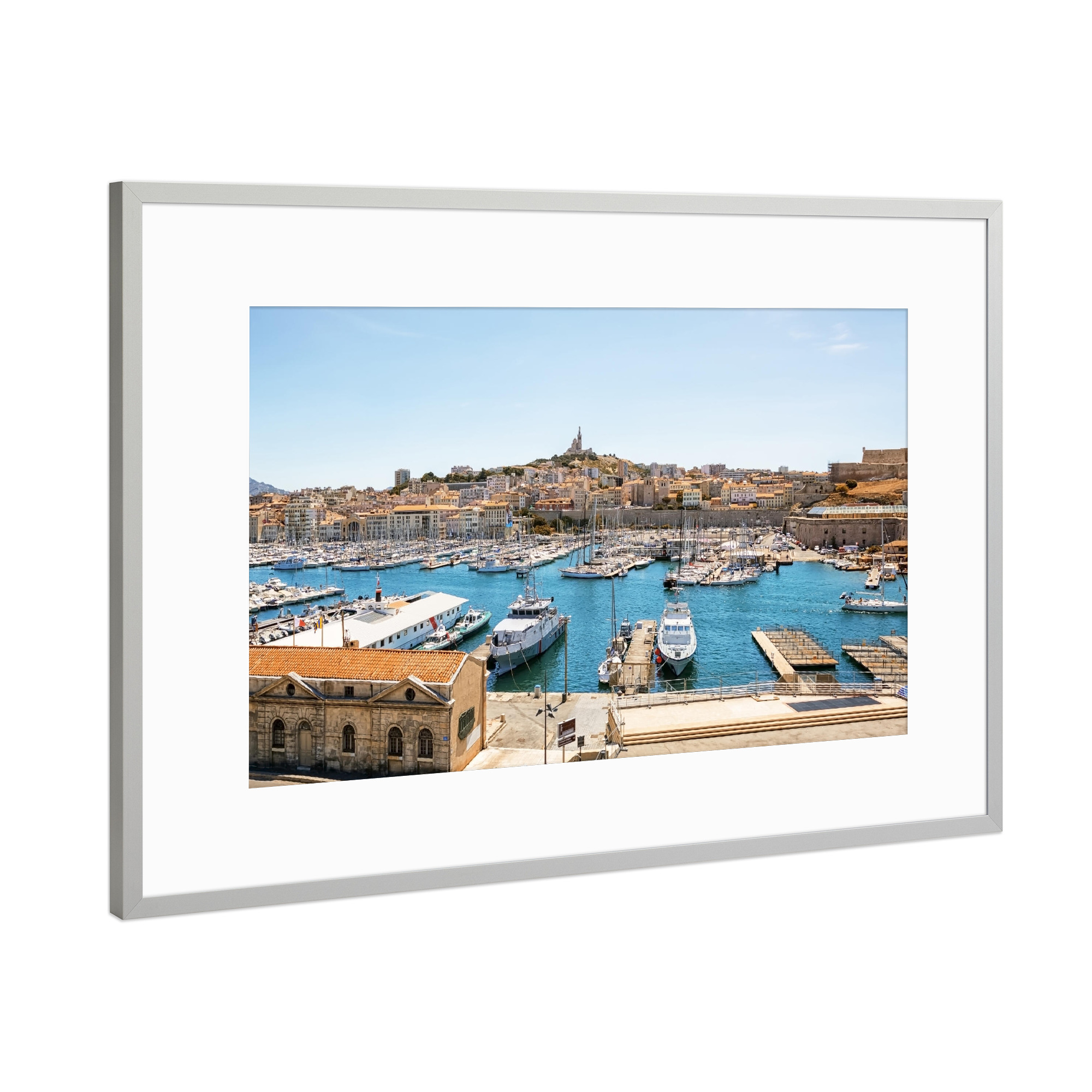Poster mit Rahmen Silber "Marseille Harbor" artboxONE - Städte,Reise,Architektur,Reise / Länder,Städte / Weitere