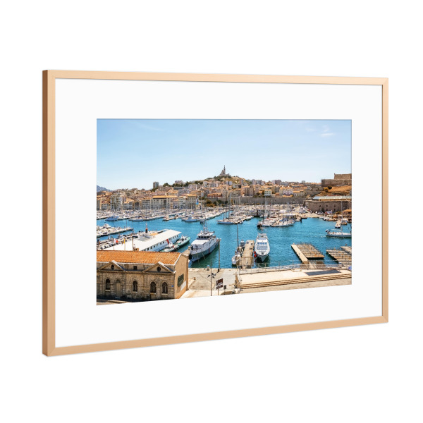 Poster mit Rahmen Kupfer "Marseille Harbor" artboxONE - Städte,Reise,Architektur,Reise / Länder,Städte / Weitere