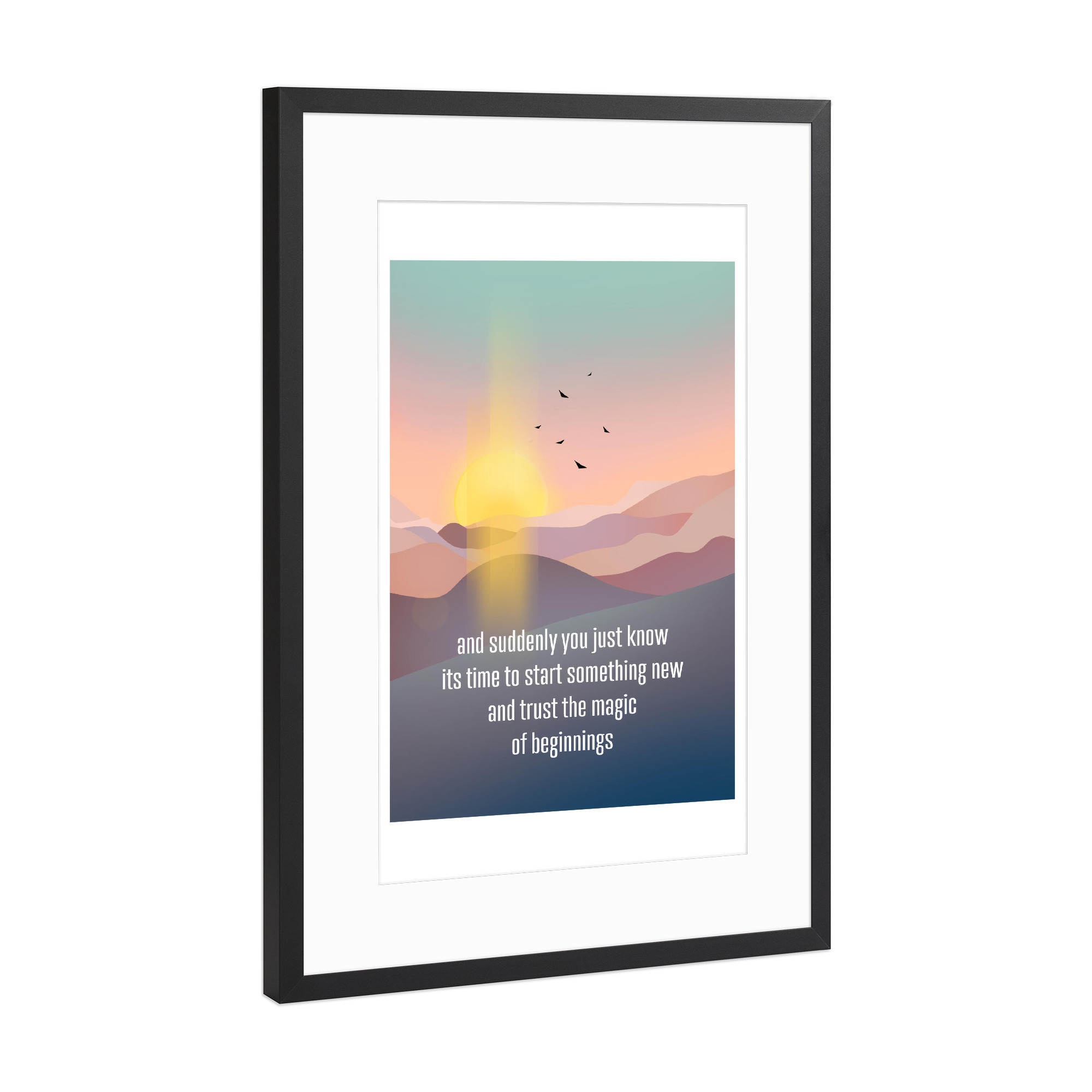 Poster mit Rahmen Schwarz (Metallic) "The magic of beginnings" artboxONE - Natur,Reise,Tiere
