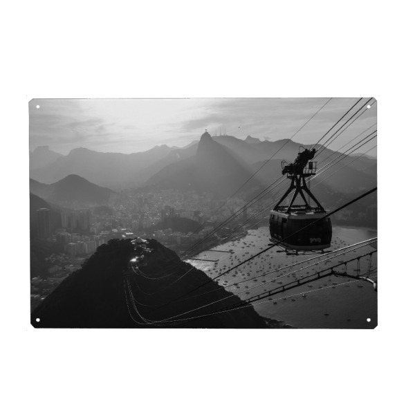 Holzbild "Views from Sugar Loaf: Redentor" artboxONE - Natur,Reise / Strand und Meer,Städte / Rio de Janeiro